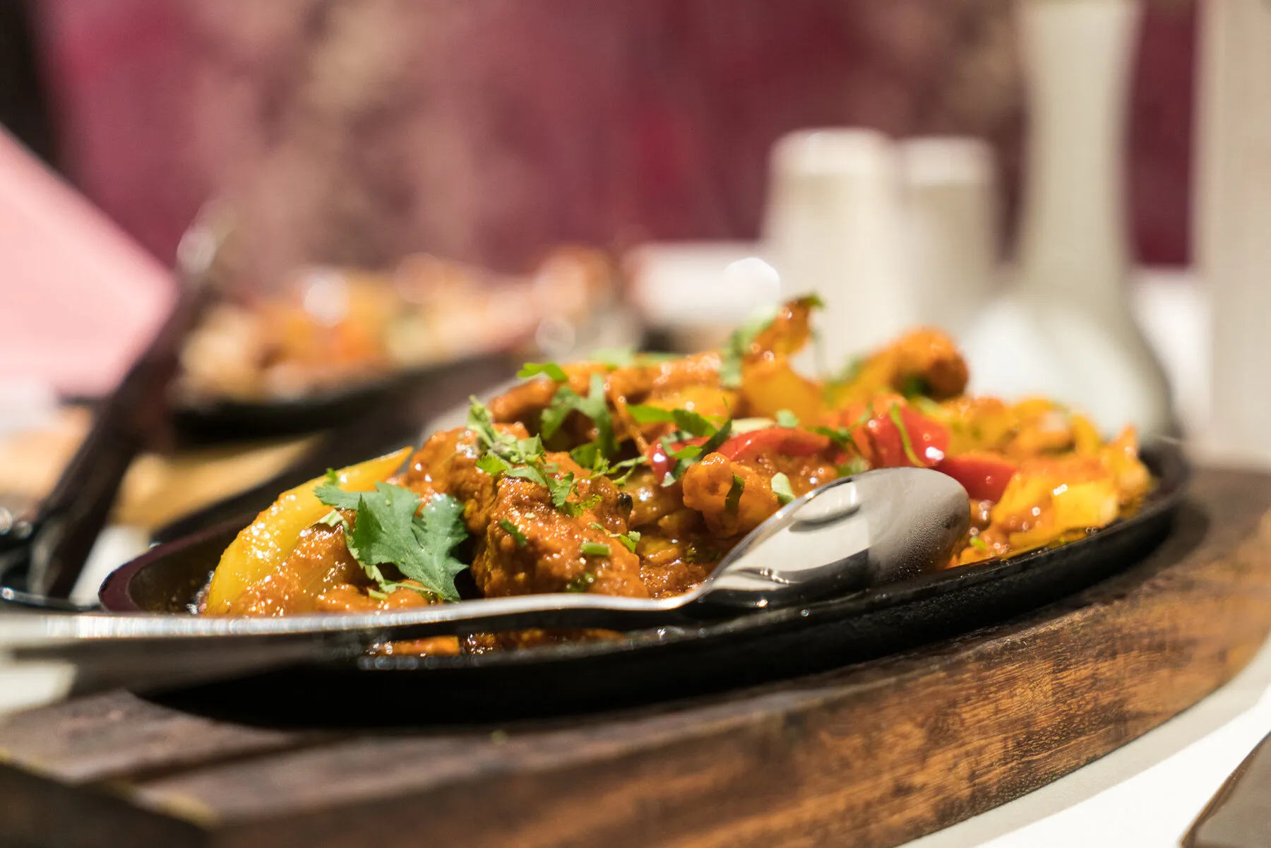 A tandoori mixed sizzler platter fresh from the clay oven